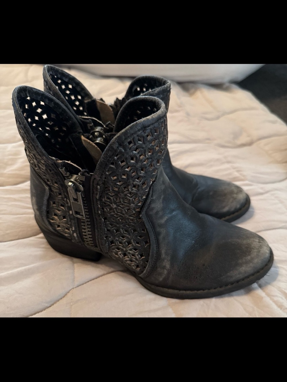 Circle G Black Cut Out Ankle Boots